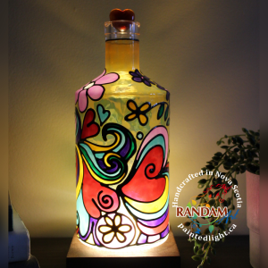 Painted art light bottle lamp by Randam Art
