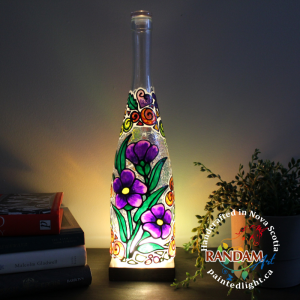 Amethyst and Violet Purple Flowers Bottle Light