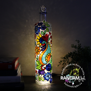 Bohemian Floral Hand Painted Accent Lamp by Randam Art Painted Light