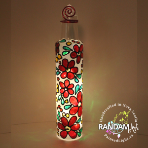 Small Floral Hand Painted Lamp by Randam Art Painted Light