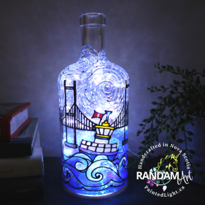 Randam Art Hand Painted Bottle Lamp