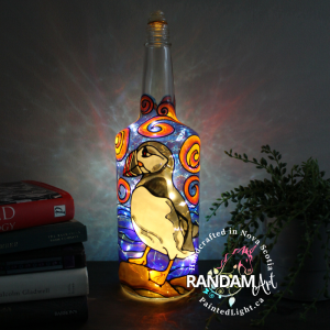 Puffin Hand Painted Bottle Light