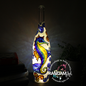 Seahorse Hand Painted Bottle Light