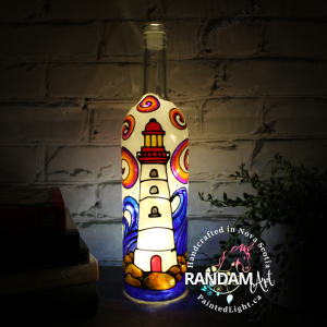 Lighthouse Hand Painted Bottle Light