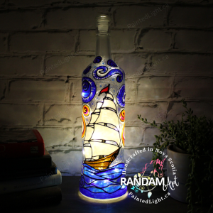 Tall Ship Hand Painted Light Bottle