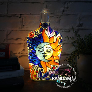 Sun and Moon hand painted lamp
