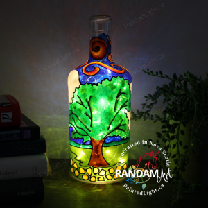 Shubenacadie Tree hand painted bottle lamp