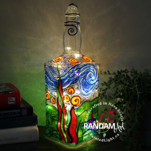 Vincent van Gogh Starry Night Inspired Hand painted bottle light