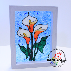 Calla Lily Painted Framed Glass