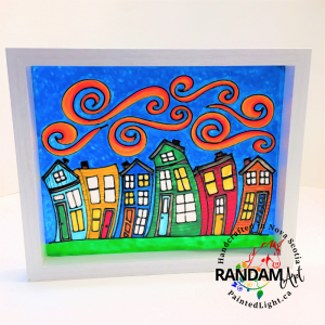 Painted Glass Jelly Bean Row Houses