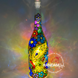 Metamorphosis Illuminated: The Butterfly Dance - Painted Bottle Light
