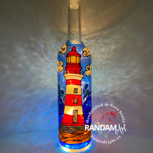 Sentinel of the Seas Lighthouse - Painted Light Bottle