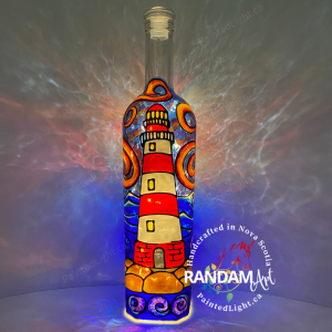 Vigilant Watchtower Lighthouse - Painted Light Bottle