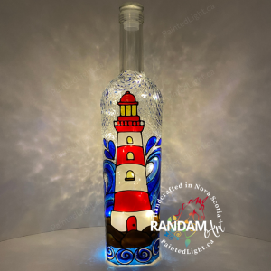 Harbor of Hope Lighthouse Painted Bottle Light