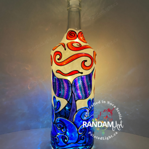 Spirit of the Sea - Whale Tail painted bottle light