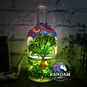 Shubenacadie Tree hand painted bottle lamp