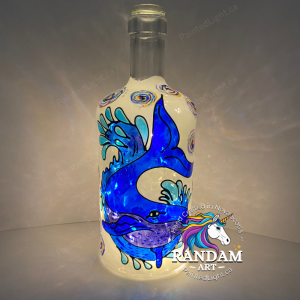 Whale and wave bottle light