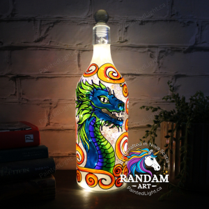 Dragon's Glow hand painted bottle light