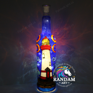 Sentinel of the Seas Lighthouse - Painted Light Bottle