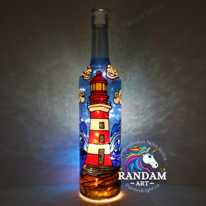 Lighthouse - Painted Bottle Light