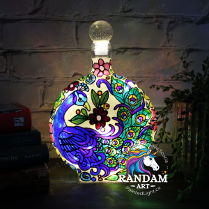 Peacock Hand painted lamp